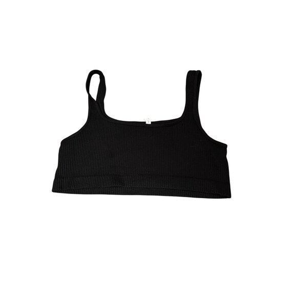 Ribbed Black Crop Tank Top XL Aeropostale Viscose/Nylon/Spandex Blend - Picture 4 of 7